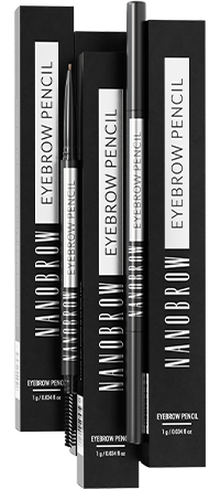 A brow pencil in black packaging