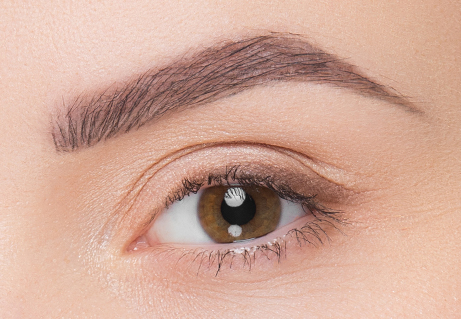 Close-up of an eye with long lashes