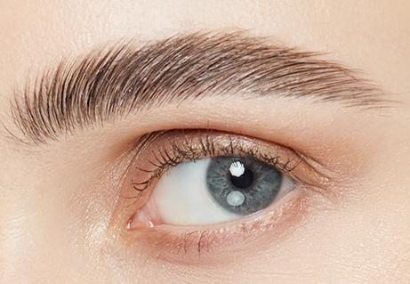 Close-up of an eye with long lashes