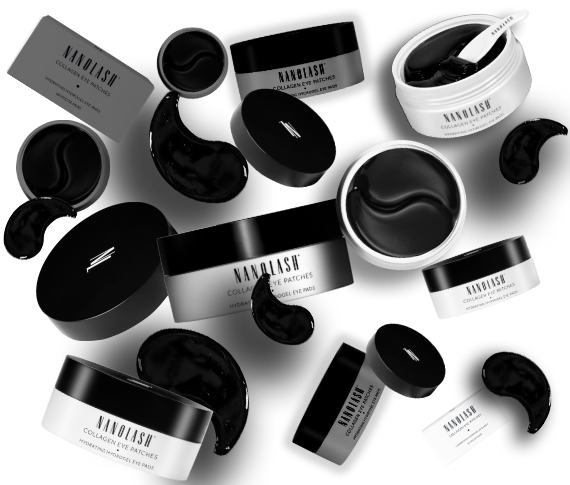 Nanolash collagen eye patches jars and hydrogel pads composition