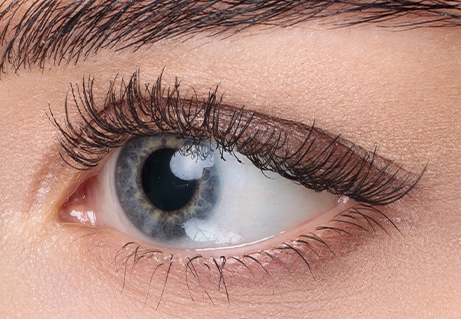 Close-up of an eye with long lashes